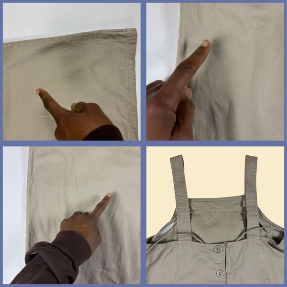 1990s M khaki dress by Sag Harbor Sport, vintage tan sleeveless jumper dress - Picture 3 of 7